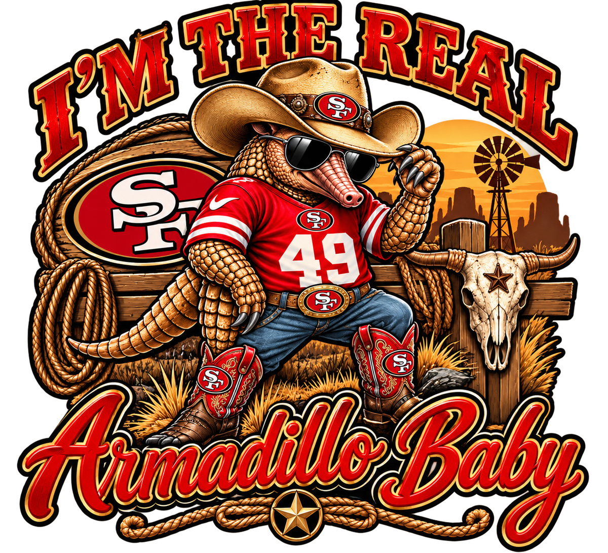 I’m the Real Armadillo Baby — 49ers — DTF Transfer