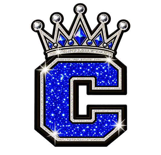 Crowned Glitter C — DTF Transfer