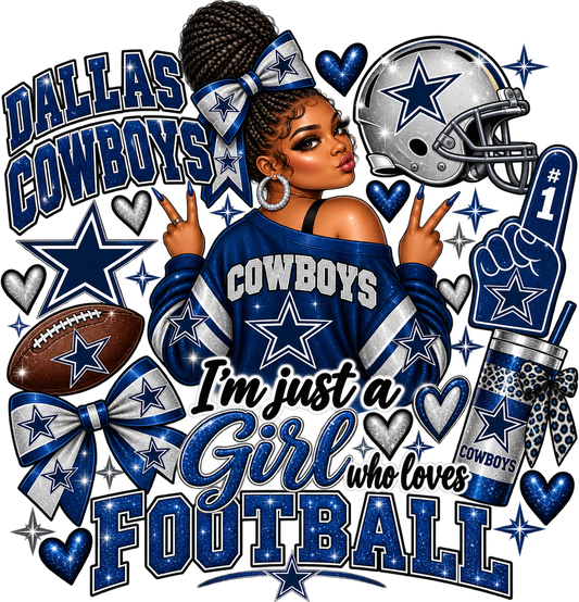 This Girl Loves Football — Cowboys — DTF Transfer — Style 1