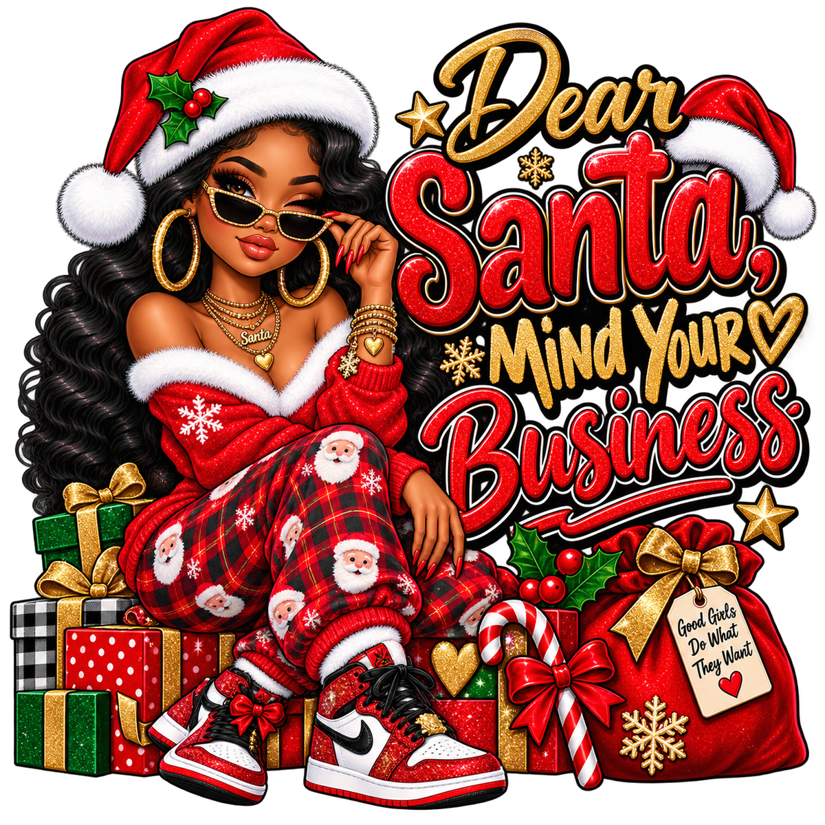 Dear Santa, Mind Your Business — DTF Transfer — Style 1