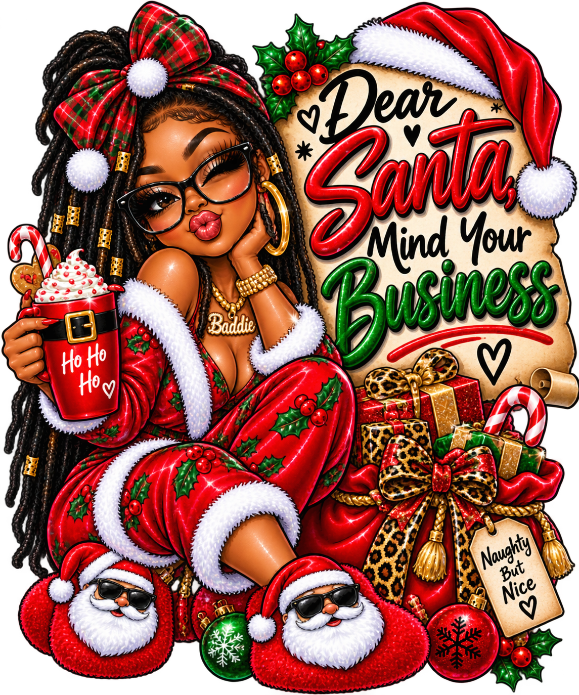 Dear Santa, Mind Your Business — DTF Transfer — Style 2