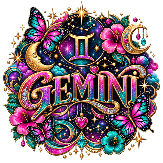 Gemini — Cosmic Jewel — DTF Transfer