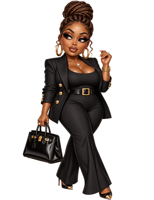 Boss Lady — Black Suit — DTF Transfer