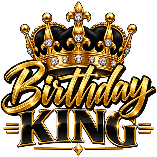 Birthday King — Jeweled Crown — DTF Transfer — Style 1