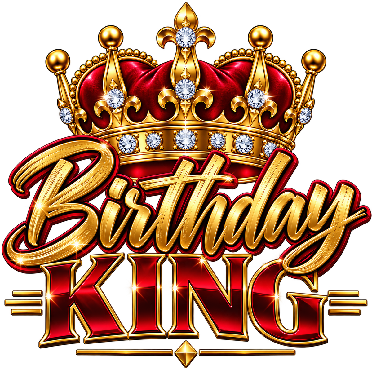 Birthday King — Jeweled Crown — DTF Transfer — Style 2