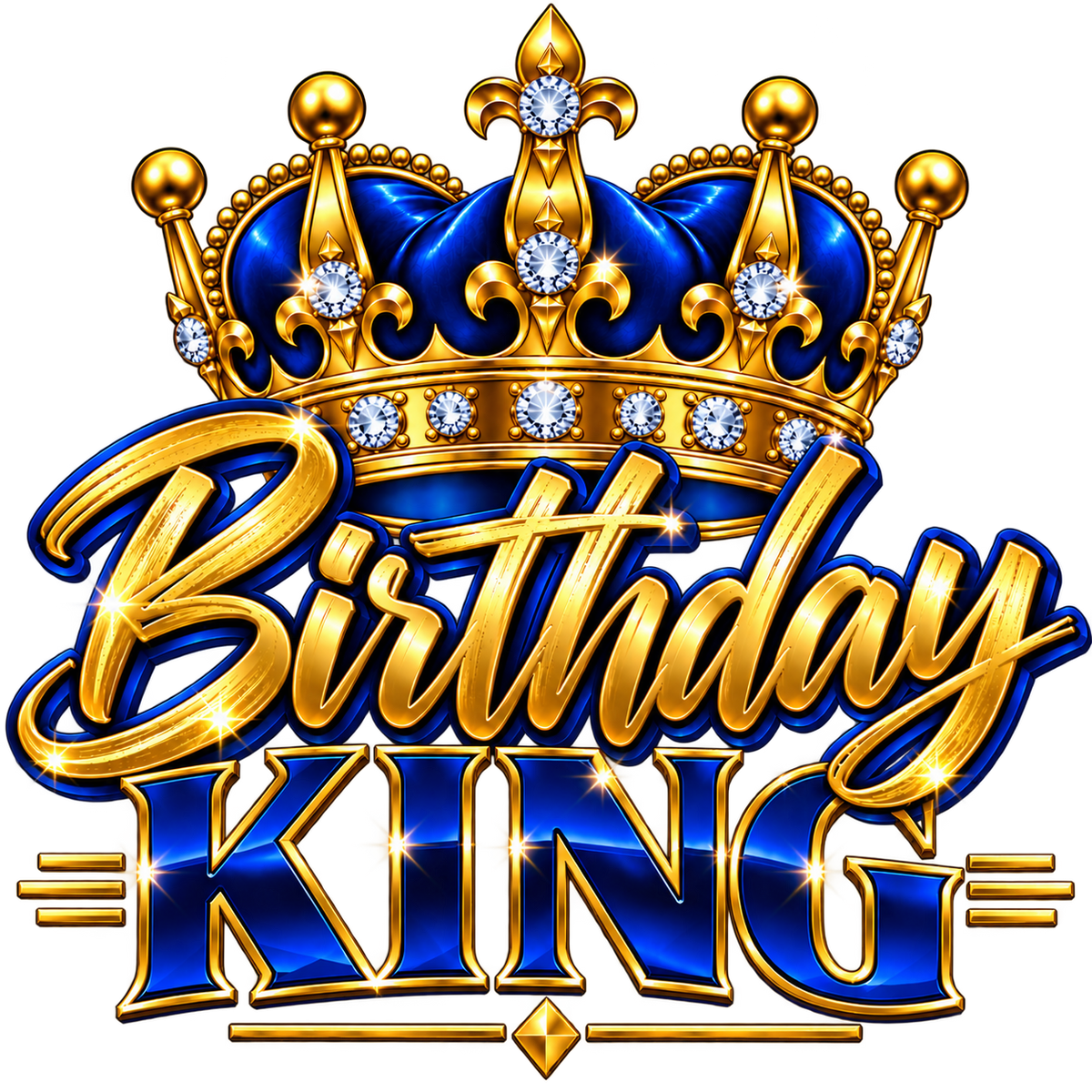 Birthday King — Jeweled Crown — DTF Transfer — Style 3