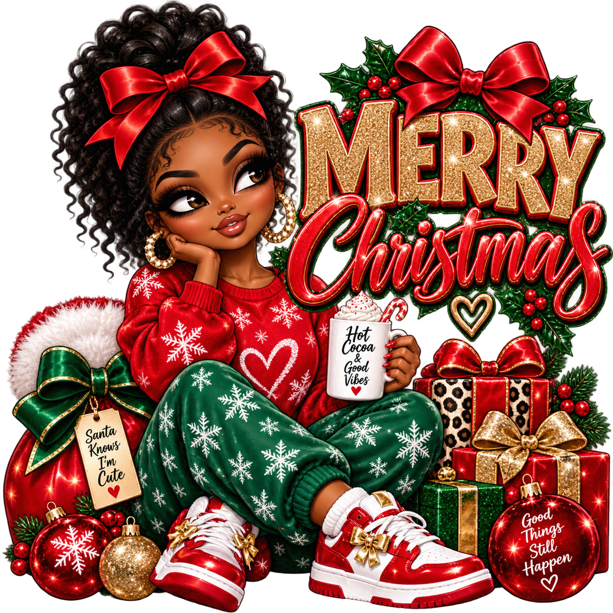 Merry Christmas — Cocoa Girl — DTF Transfer