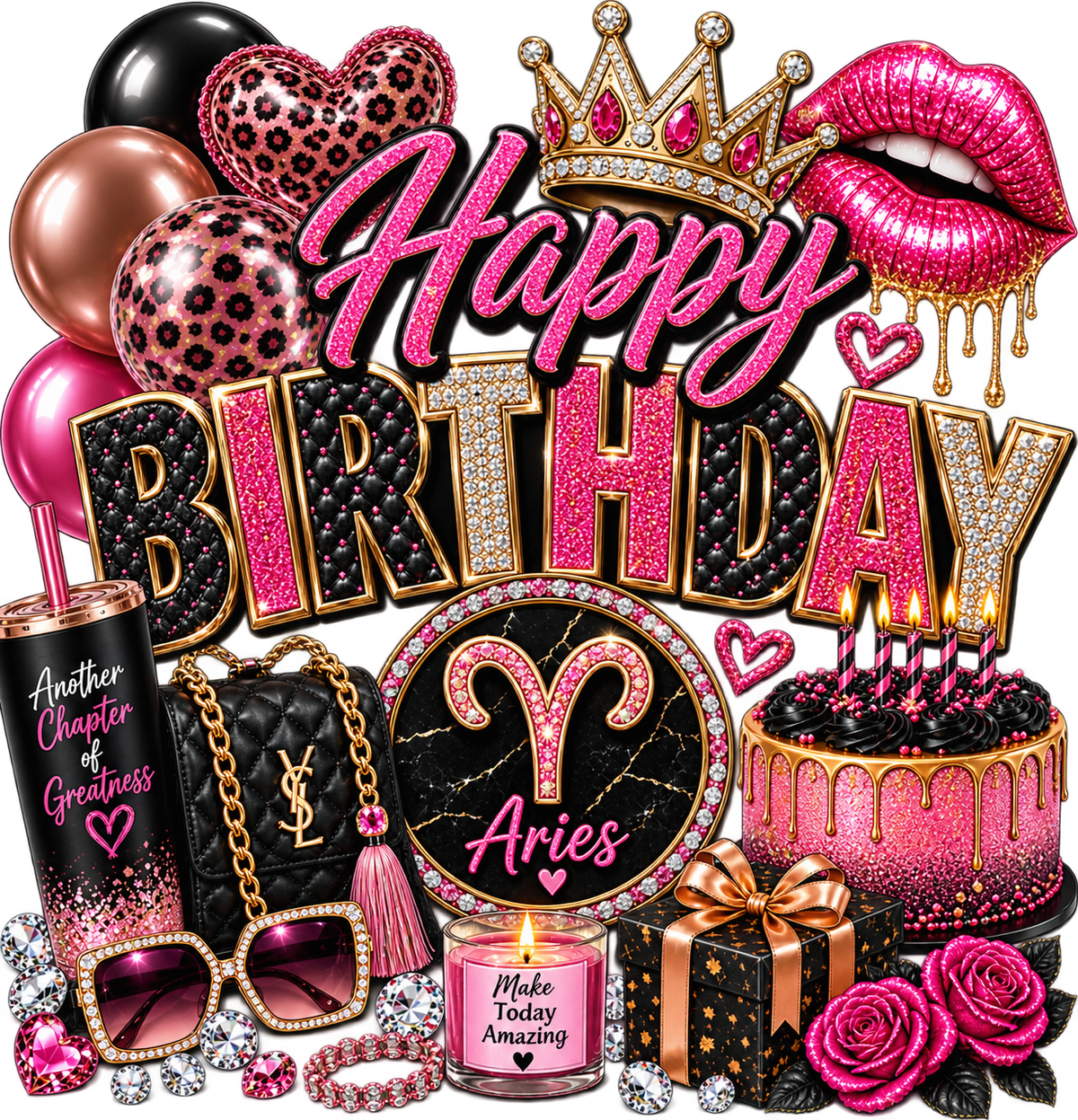 Aries Birthday Glam — DTF Transfer
