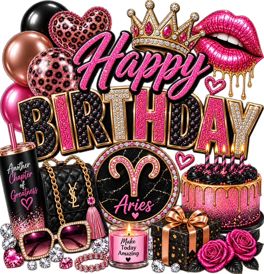 Aries Birthday Glam — DTF Transfer