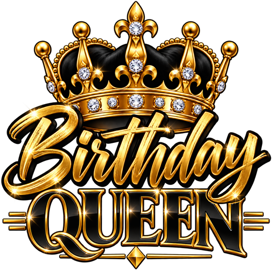 Birthday Queen — Jeweled Crown — DTF Transfer — Style 1