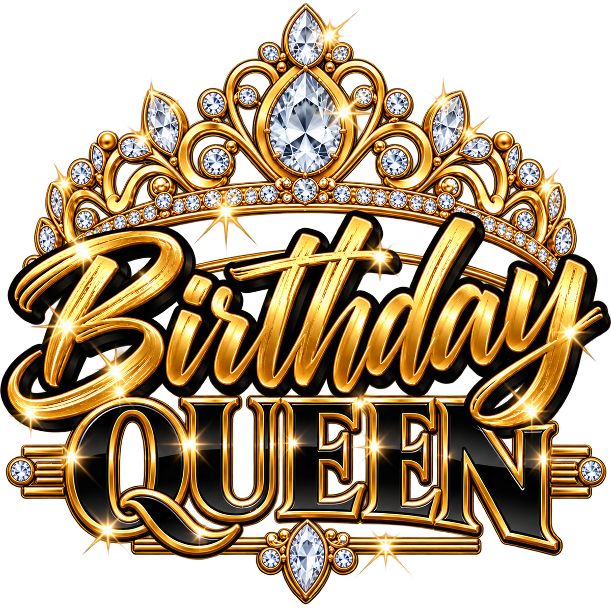 Birthday Queen — Jeweled Crown — DTF Transfer — Style 2