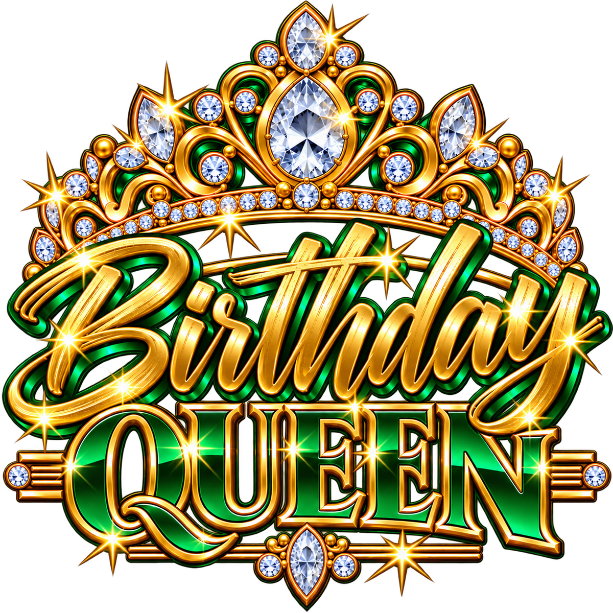 Birthday Queen — Jeweled Crown — DTF Transfer — Style 3