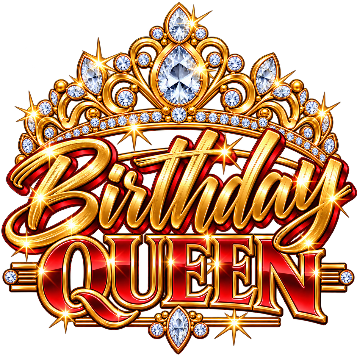 Birthday Queen — Jeweled Crown — DTF Transfer — Style 4