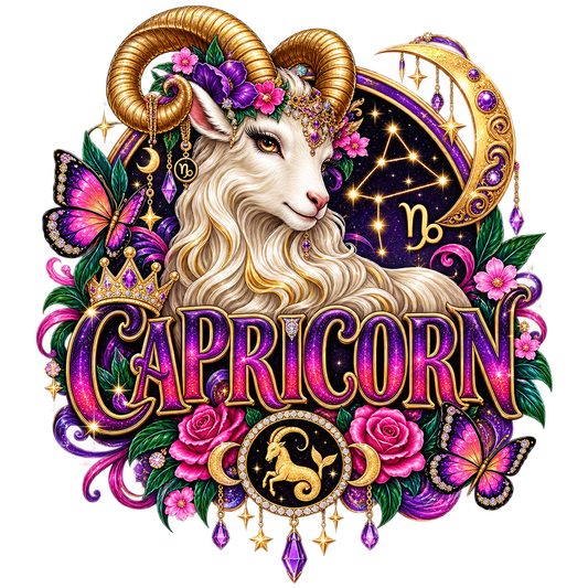 Capricorn — Glitter Goat — DTF Transfer