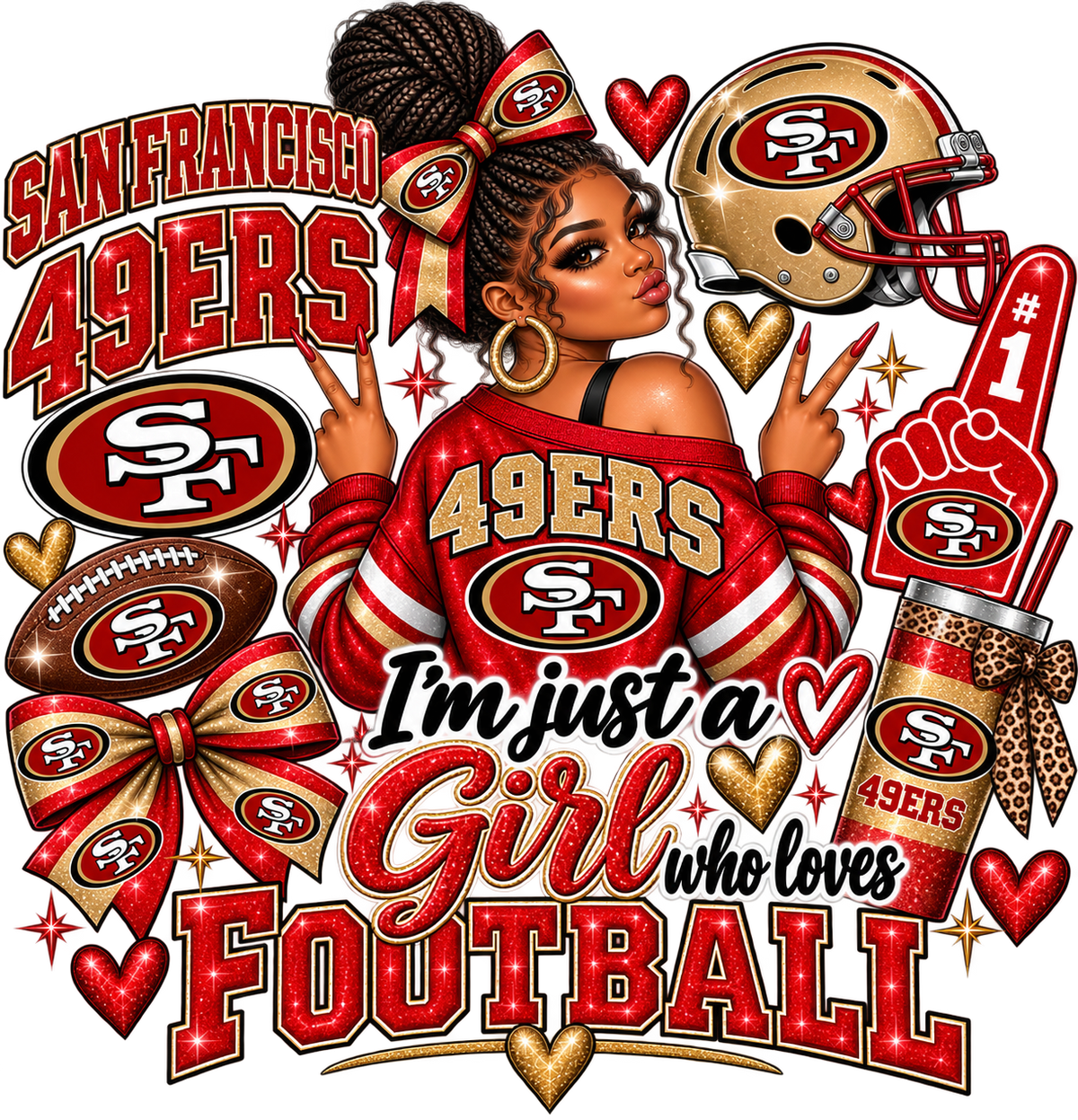 This Girl Loves Football — 49ers — DTF Transfer — Style 1