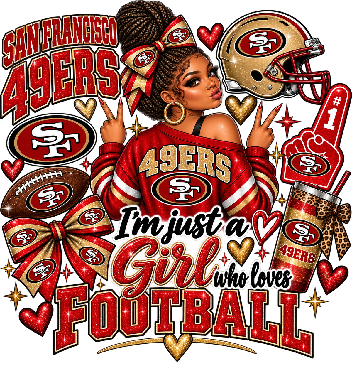 This Girl Loves Football — 49ers — DTF Transfer — Style 2