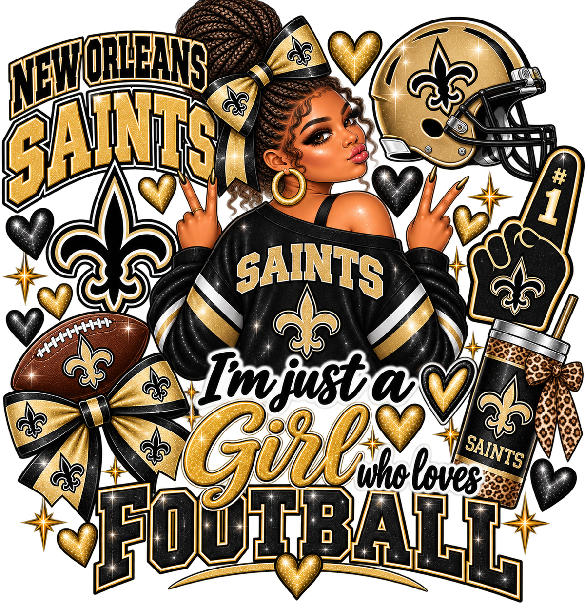 This Girl Loves Football — Saints — DTF Transfer — Style 2