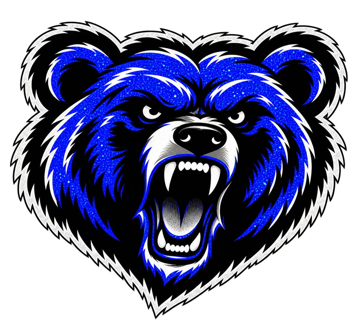Royal Blue Bear Head — DTF Transfer