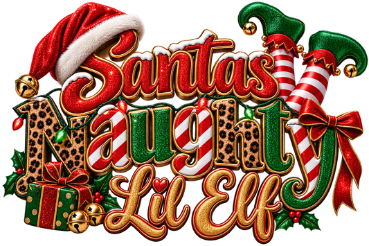 Santa’s Naughty Lil Elf — DTF Transfer — Style 1