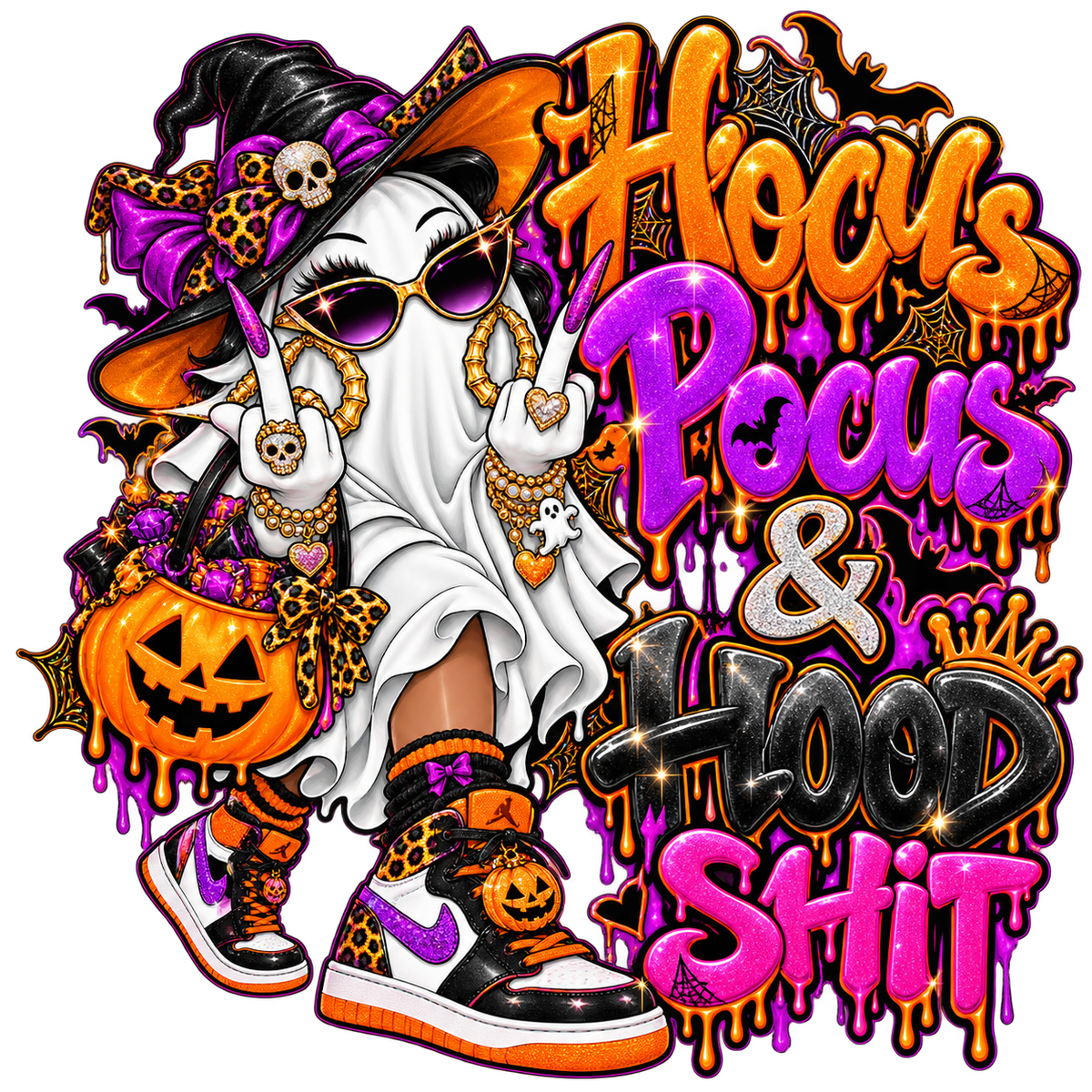 Hocus Pocus & Hood Shit — Ghost — DTF Transfer