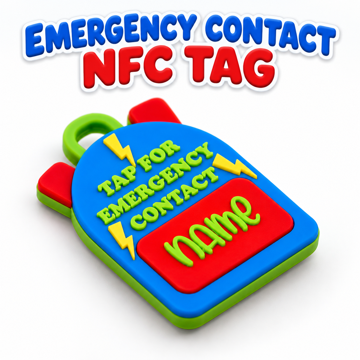 Refreshed product cover for Scannable Emergency Contact Backpack NFC Tags