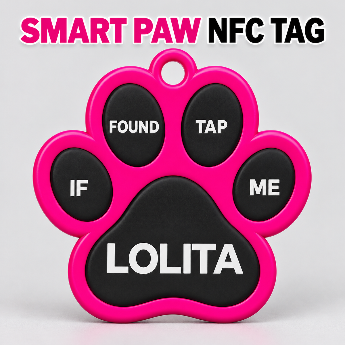 Refreshed product cover for Smart Paw Print Tags – Tap for Instant Owner Info