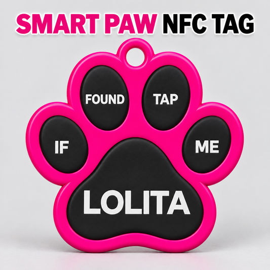 Refreshed product cover for Smart Paw Print Tags – Tap for Instant Owner Info