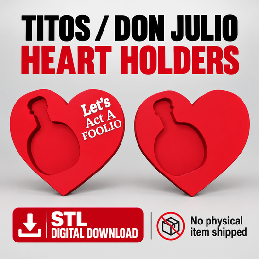 Refreshed product cover for Titos/Don Julio Heart Bottle Holder – 3D STL File (Digital Download)